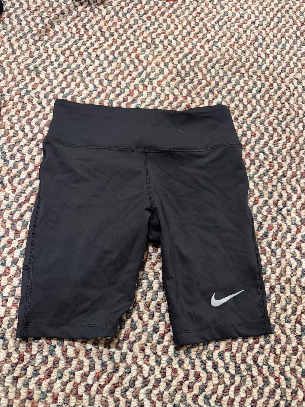 Nike Black Women’s High-Rise Bike Shorts with Reflective Swoosh